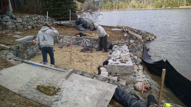 perched beach with erosion control measures image