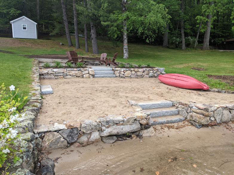 terraced beach with erosion control measures image